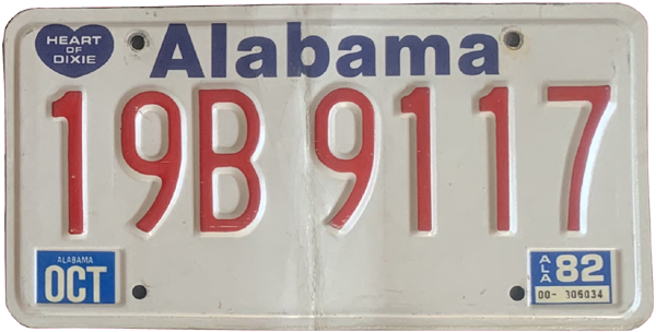 USA-Kennzeichen als Aufkleber | Alabama.1