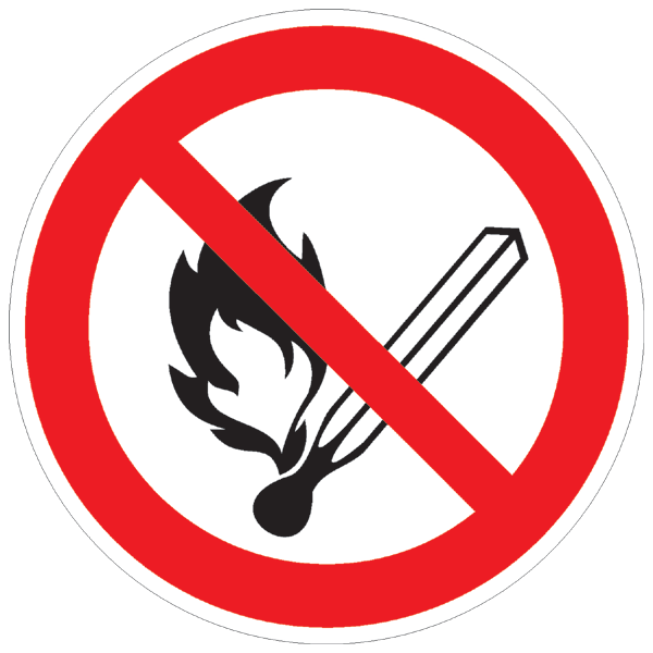 Verbotszeichenaufkleber alt .003- Feuer verboten (alt)