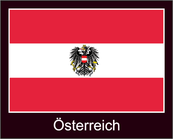 Austria with coat of arms | Sticker with black design