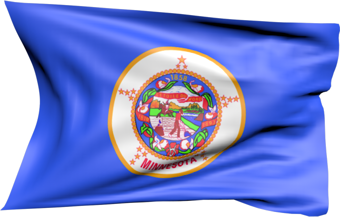 Minnesota | wehende Flagge von Minnesota als Aufkleber