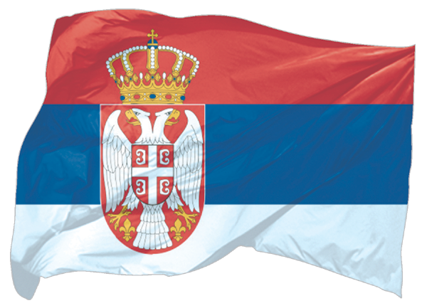 Serbien | wehende Flagge als Aufkleber
