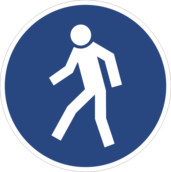 Gebotszeichenaufkleber alt .012- Für Fußgänger (alt)