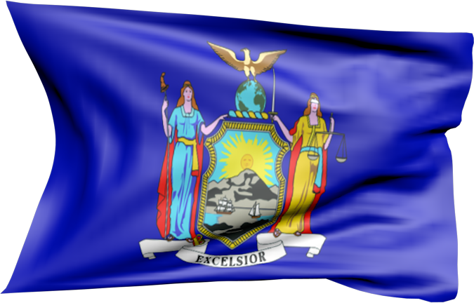 New York | Waving flag as a sticker