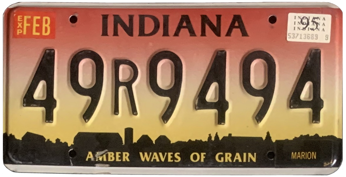 USA-Kennzeichen als Aufkleber | Indiana.2