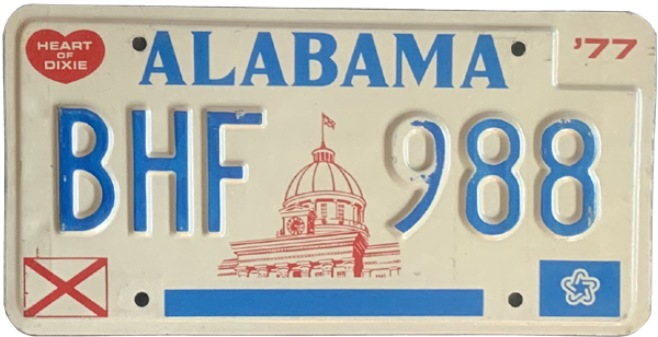 USA-Kennzeichen als Aufkleber | Alabama.3