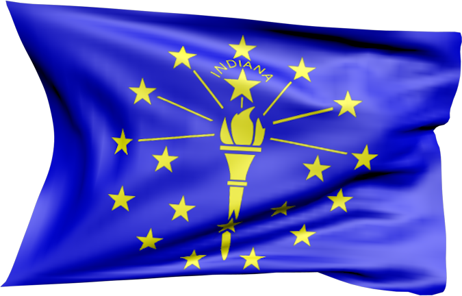 Indiana | wehende Flagge von Indiana als Aufkleber