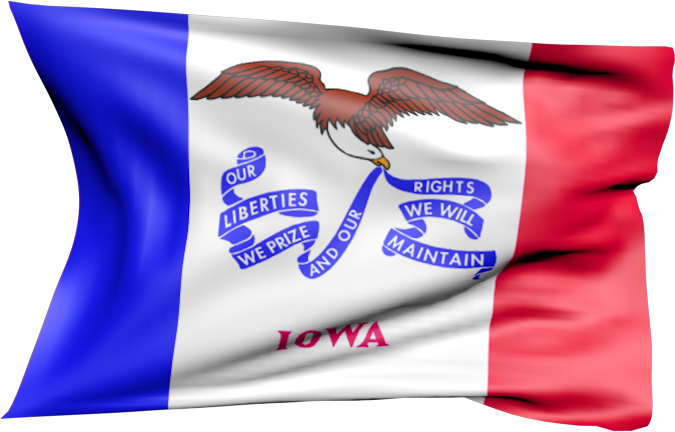 Iowa | Waving flag as a sticker