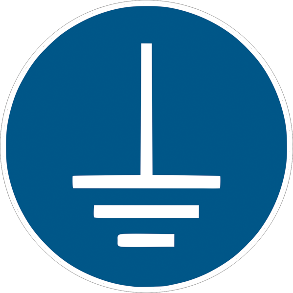 Gebotszeichenaufkleber - M005 Vor Benutzung erden
