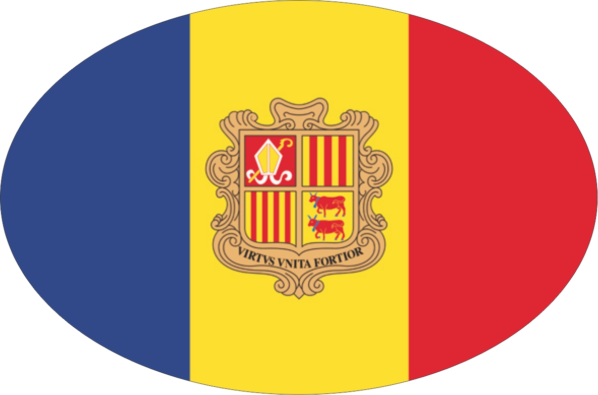 Andorra | Aufkleber in ovaler Form