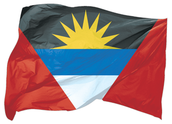 Antigua und Barbuda | wehende Flagge als Aufkleber