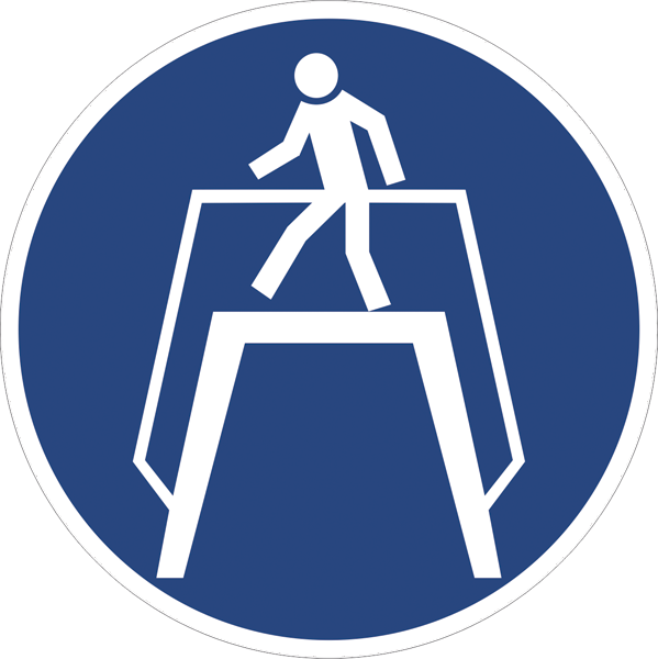 Gebotszeichenaufkleber alt .014- Übergang benutzen (alt)