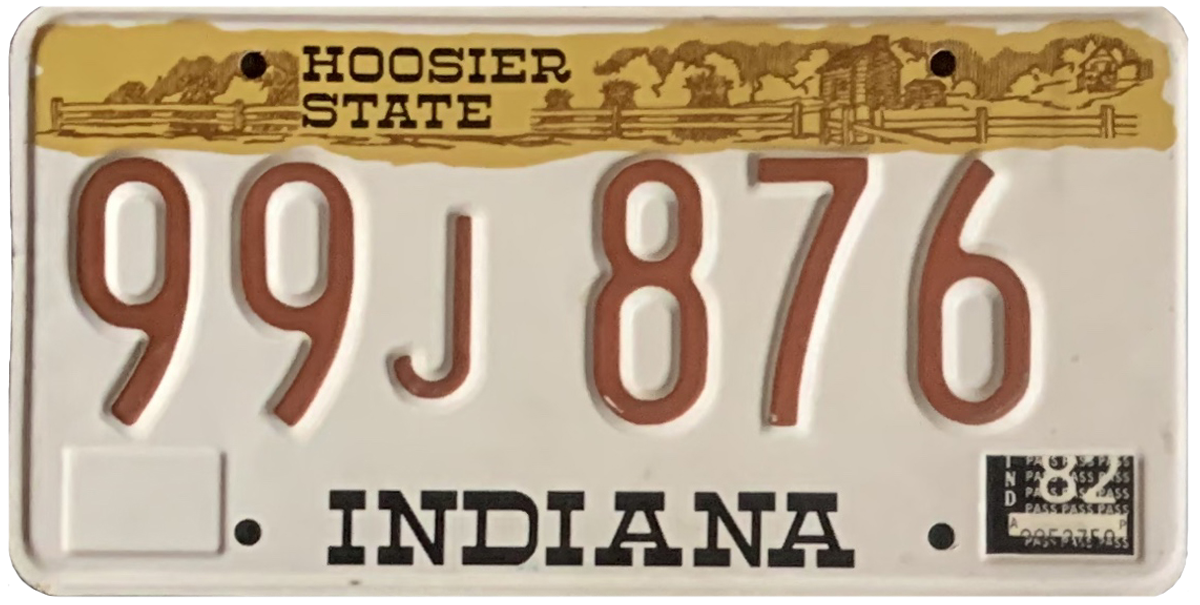 USA-Kennzeichen als Aufkleber | Indiana.1