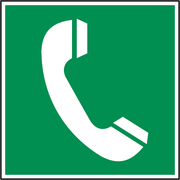 Rettungszeichenaufkleber .011- Notruftelefon (alt)