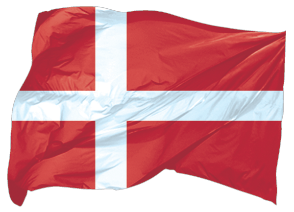 Dänemark | wehende Flagge als Aufkleber